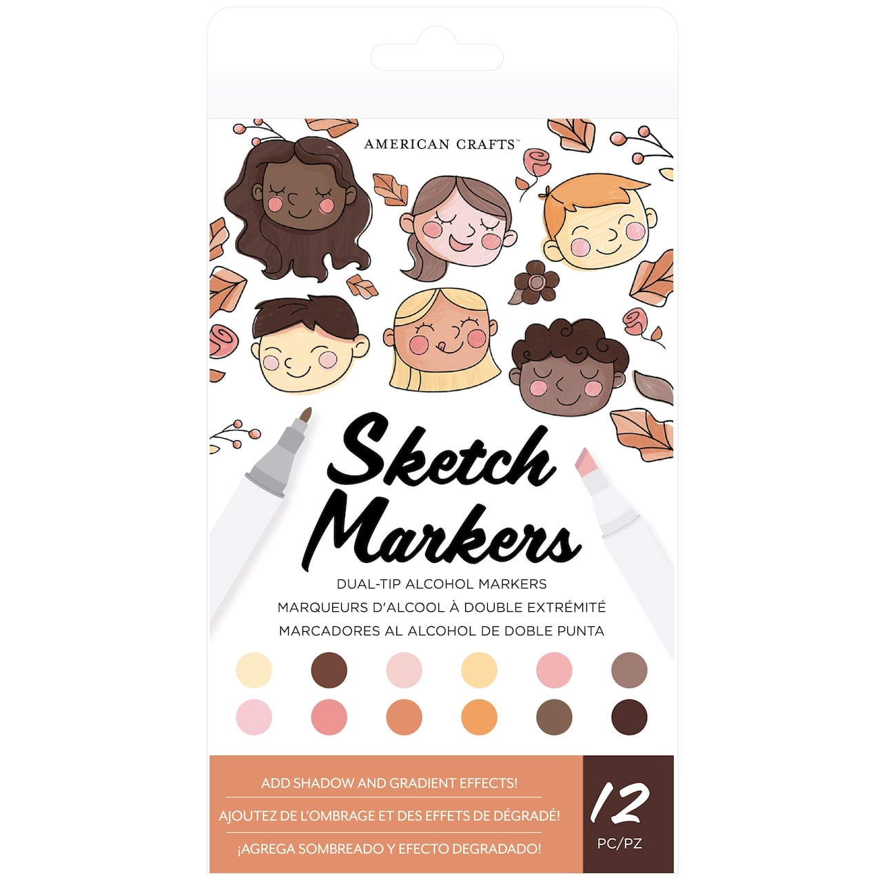 Sketch Markers Skin Tone Dual-Tip Alcohol Marker Set
